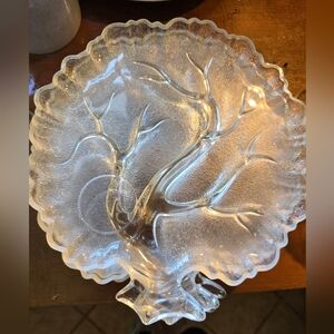 Vintage Glass Leaf and Tree plates